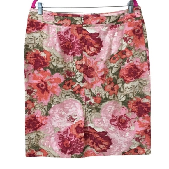 talbots pencil skirt watercolor multicolor floral - Picture 2 of 5